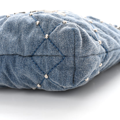 Chanel Washed Denim Quilted Studded Mini Chanel 22 Blue 10 of 11