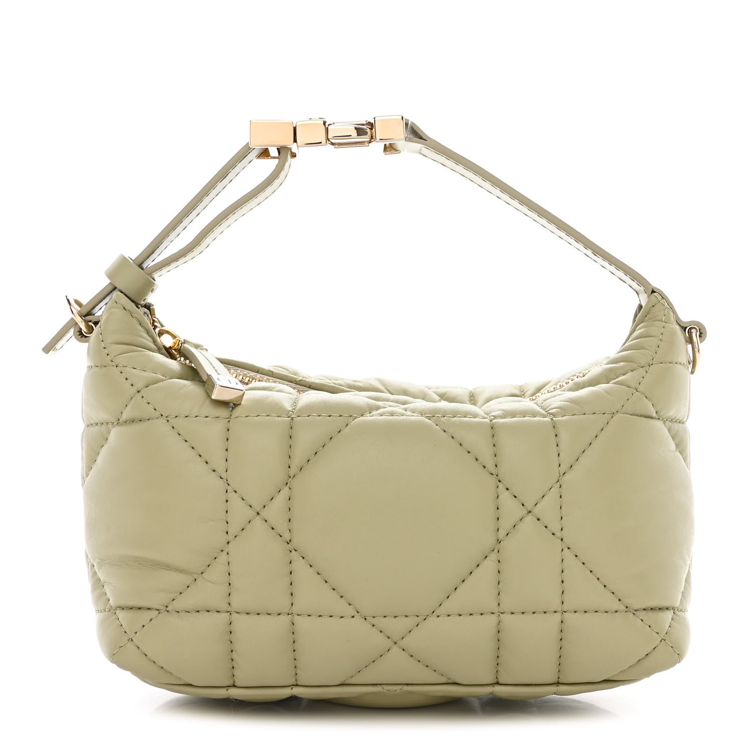 Christian Dior Calfskin Macrocannage Small Diortravel Nomad Pouch Desert Sage 1 of 10