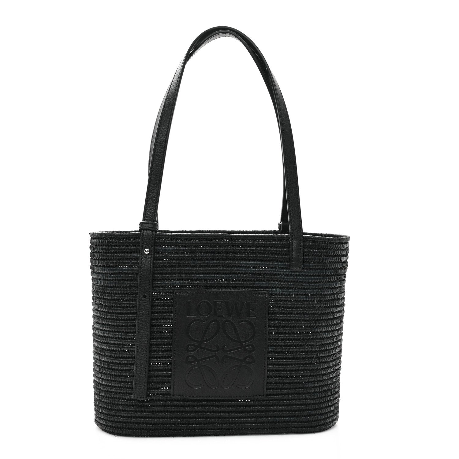 Loewe Raffia Square Small Basket Tote Bag Black 1 of 10