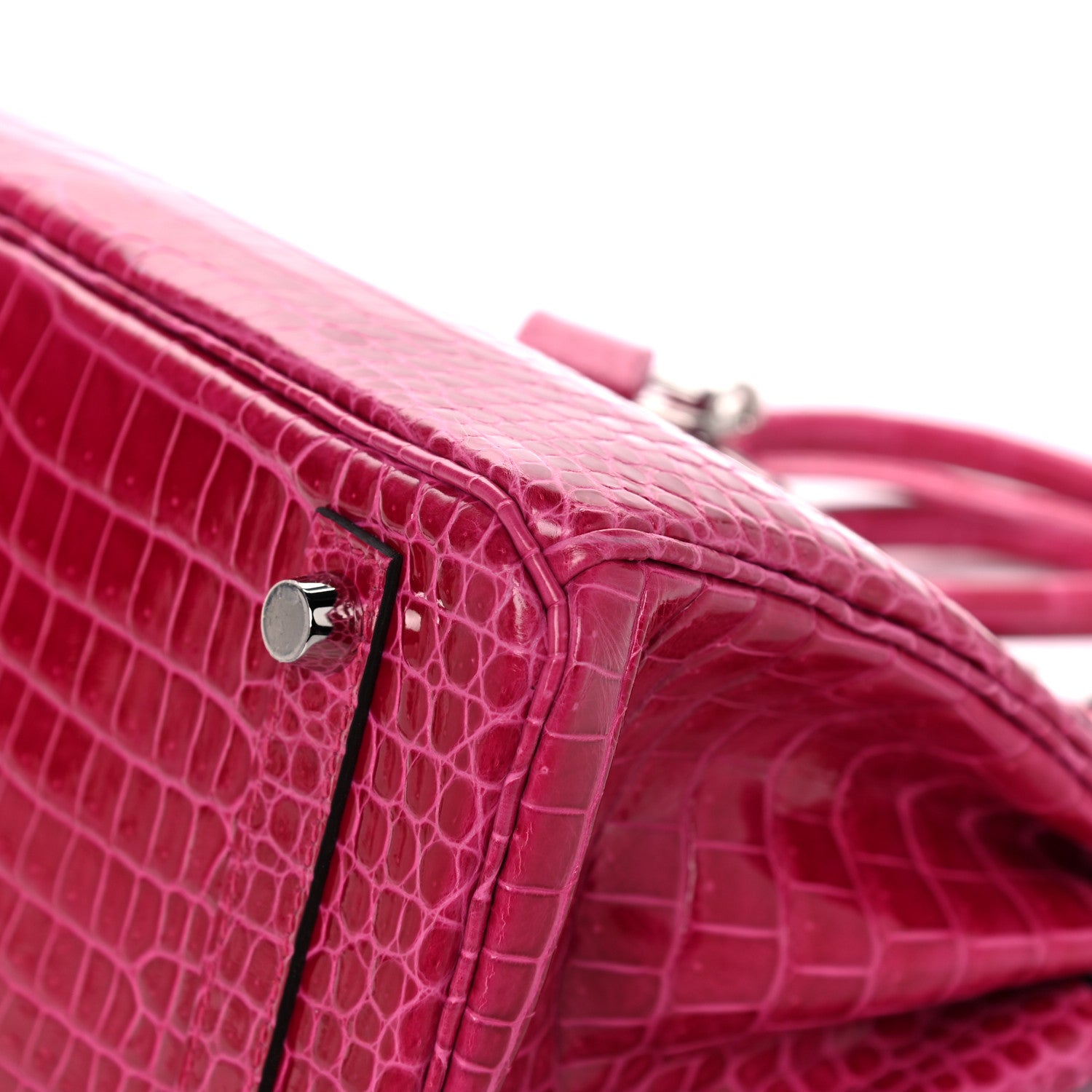 Hermes Shiny Porosus Crocodile Birkin 25 Rose Mexico 9 of 36