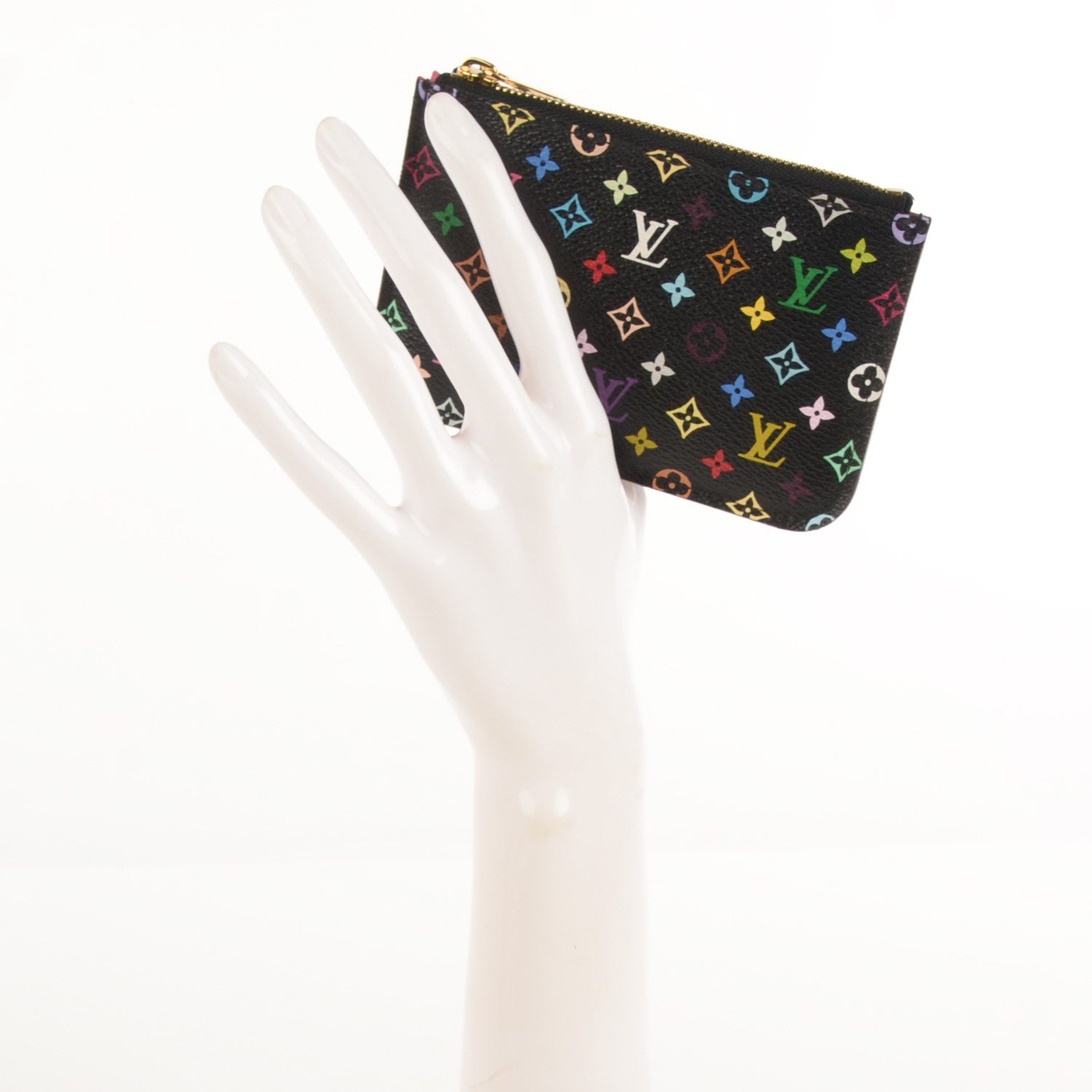 Louis Vuitton Monogram Multicolor Key Pouch Black Grenade 2 of 7