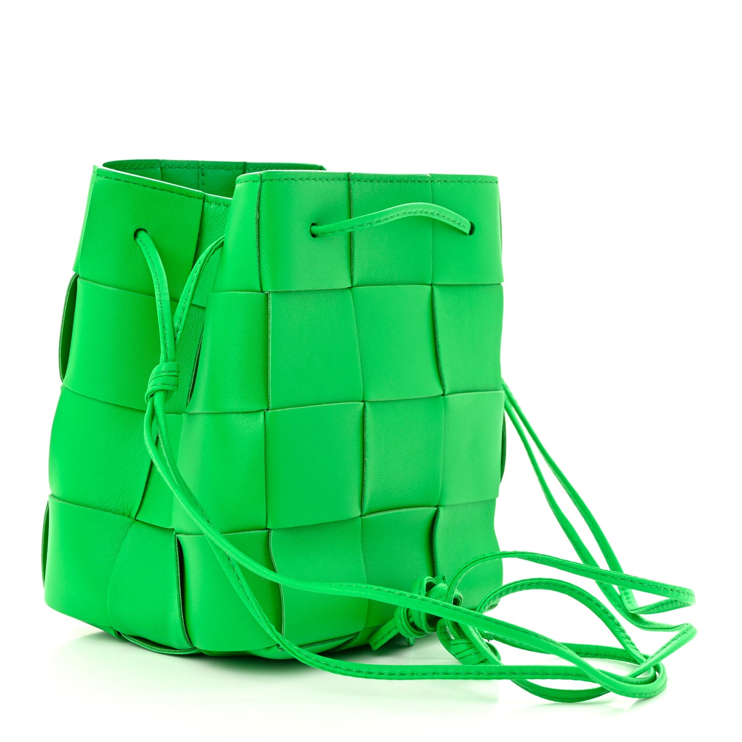 Nappa Maxi Intrecciato Small Cassette Bucket Bag Parakeet