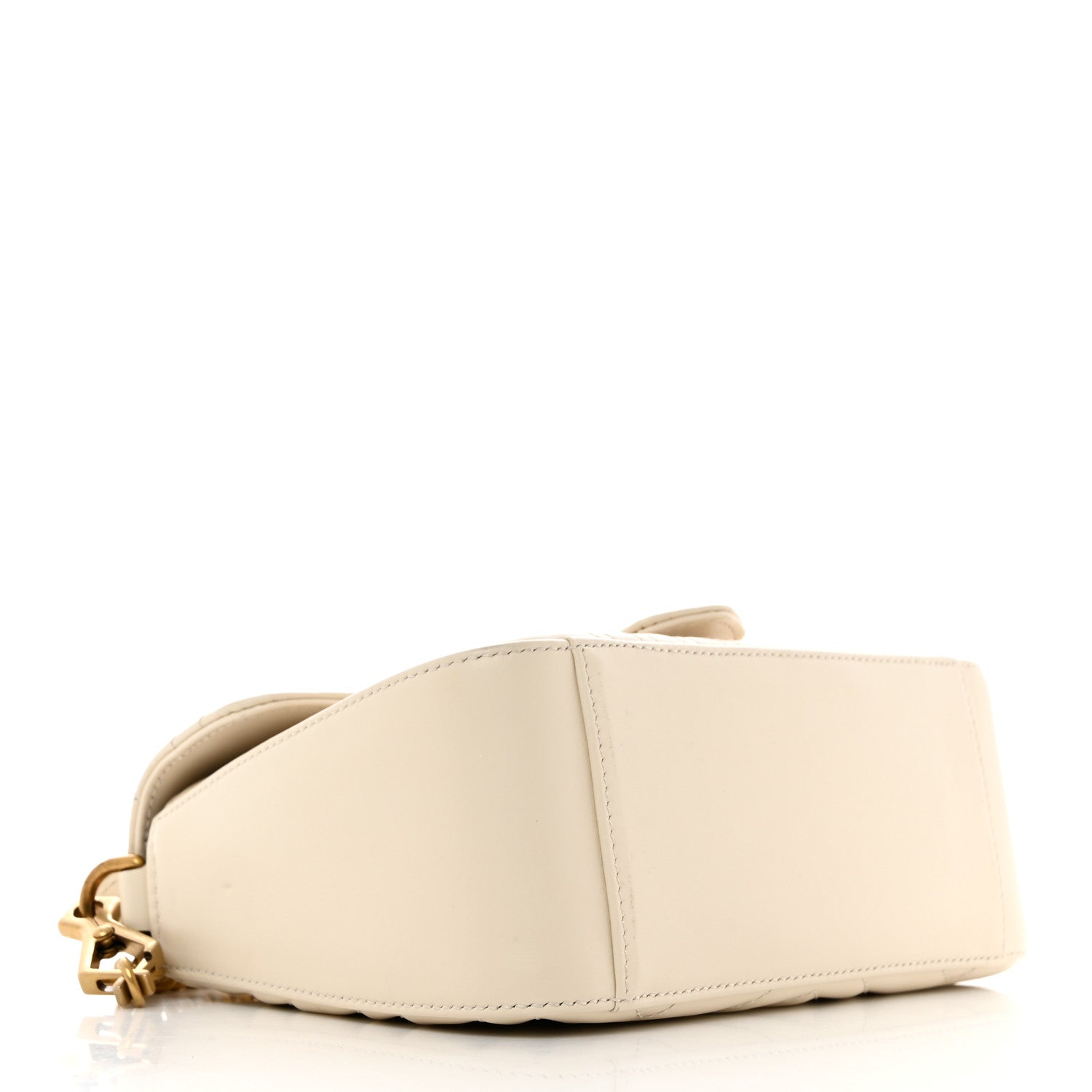 Gucci Calfskin Matelasse Mini GG Marmont Top Handle Shoulder Bag White 4 of 11