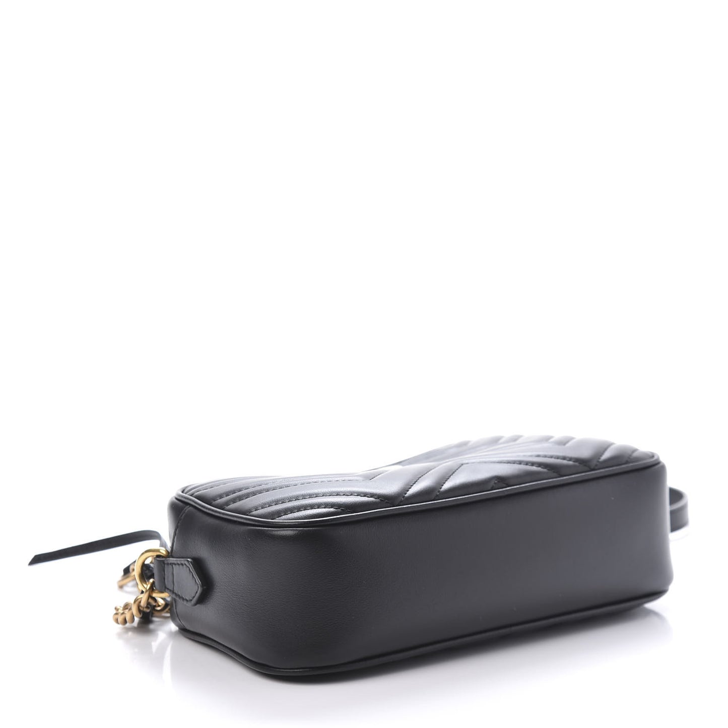 Calfskin Matelasse Small GG Marmont Chain Shoulder Bag Black