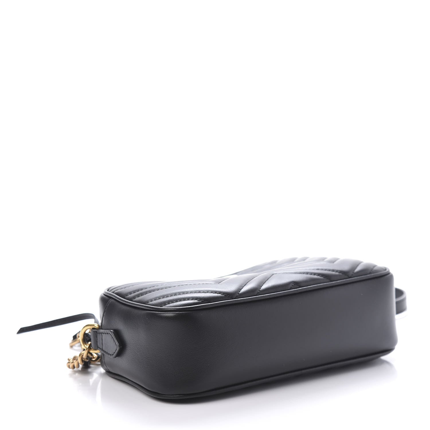 Gucci Calfskin Matelasse Small GG Marmont Chain Shoulder Bag Black 4 of 11