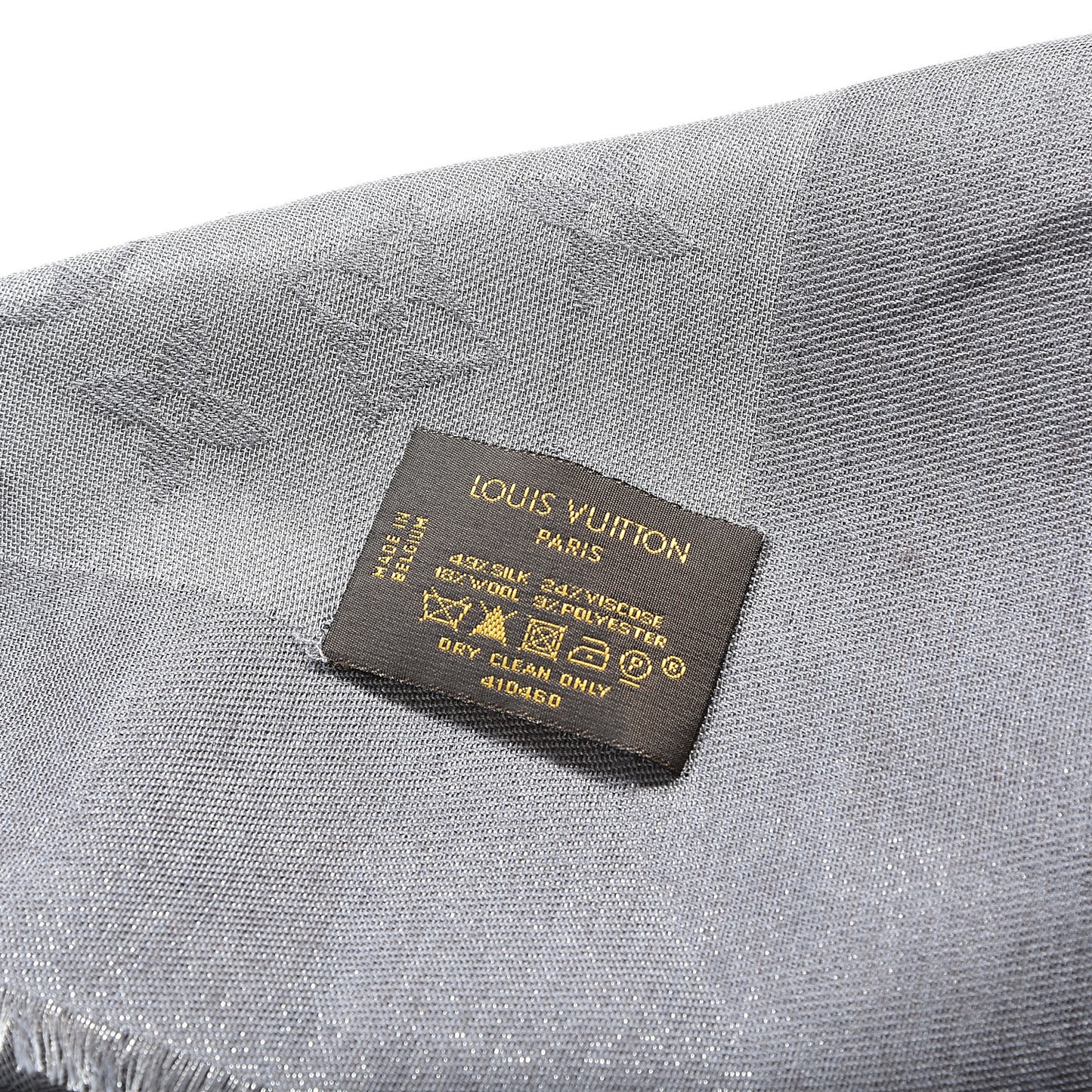 Silk Lurex Wool Monogram Shine Shawl Charcoal Grey