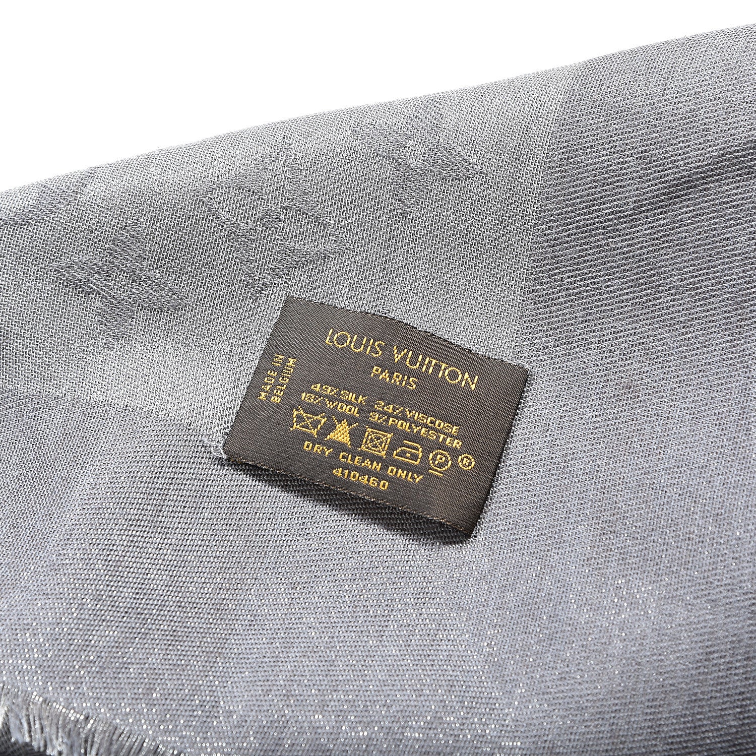 Louis Vuitton Silk Lurex Wool Monogram Shine Shawl Charcoal Grey 6 of 6