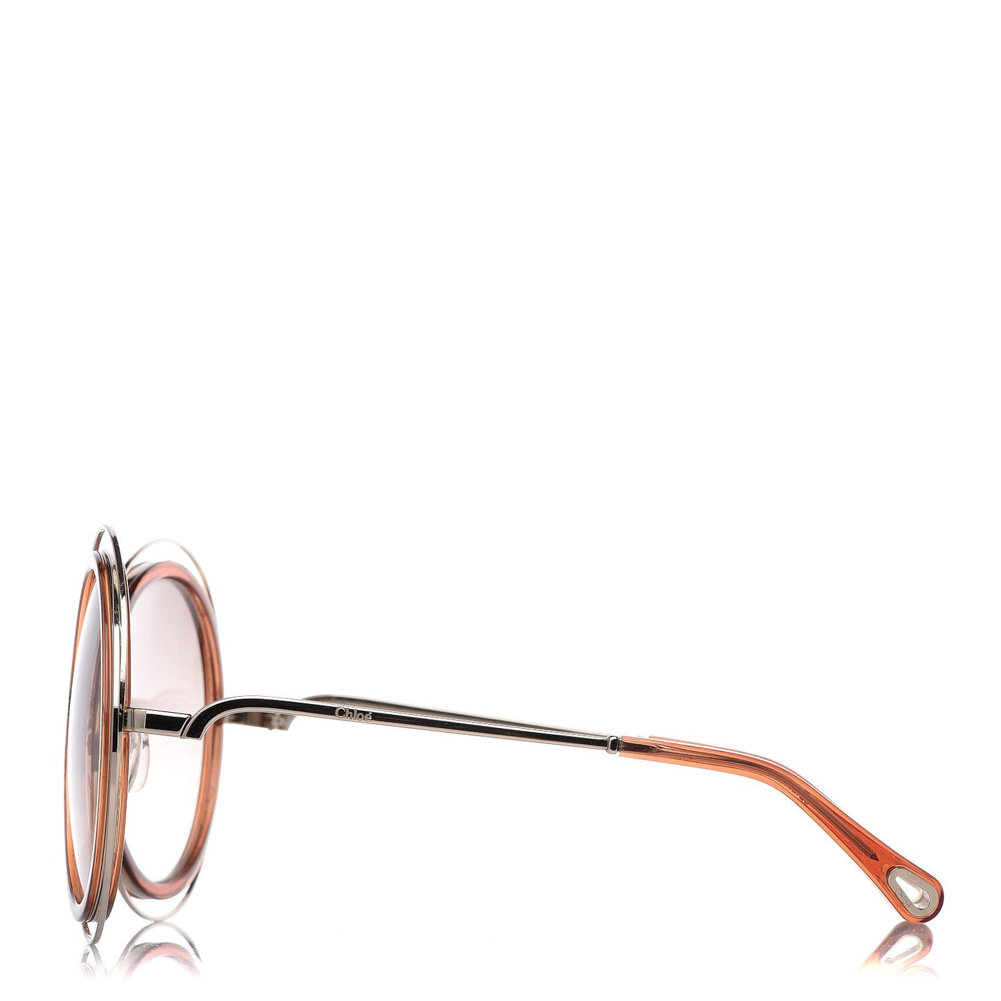 Oversized Round Carlina Sunglasses CE120S Gold Blonde Havana