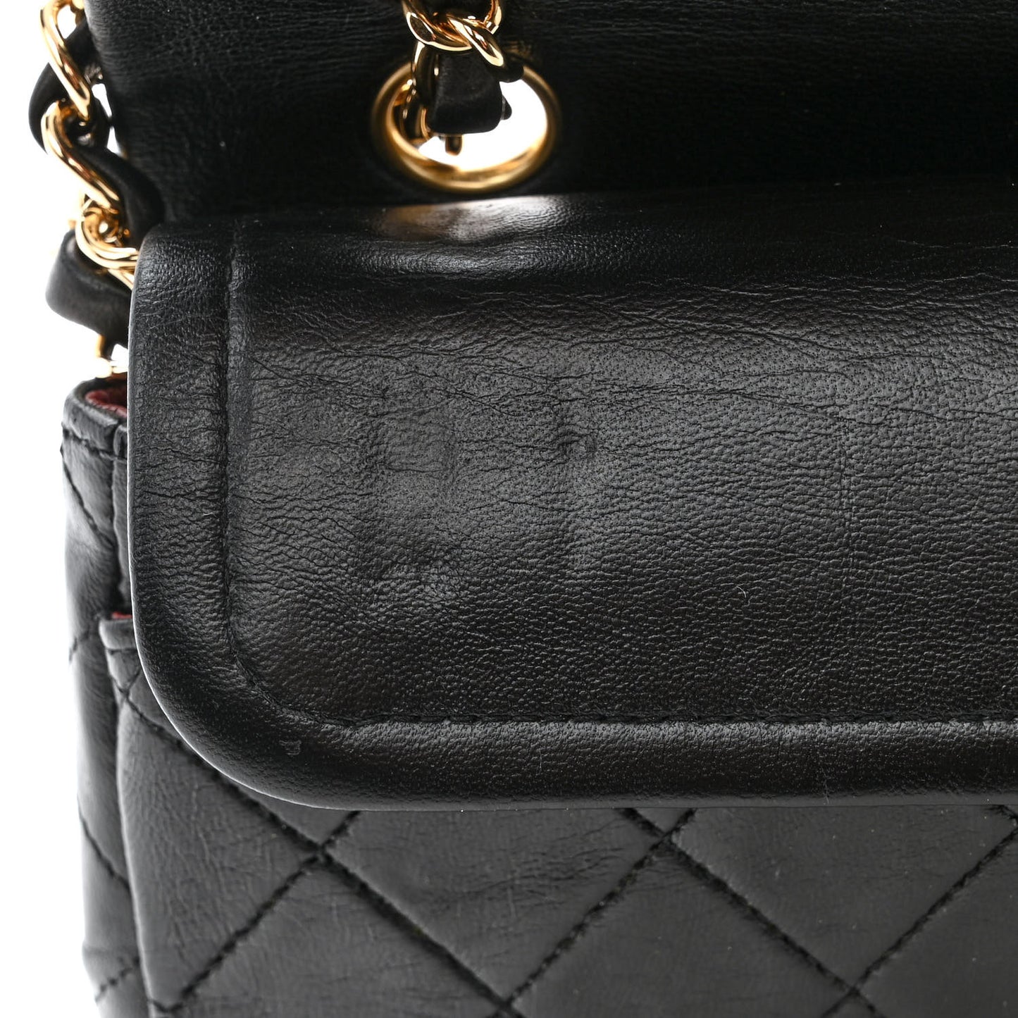 Lambskin Quilted Small Double Flap Black