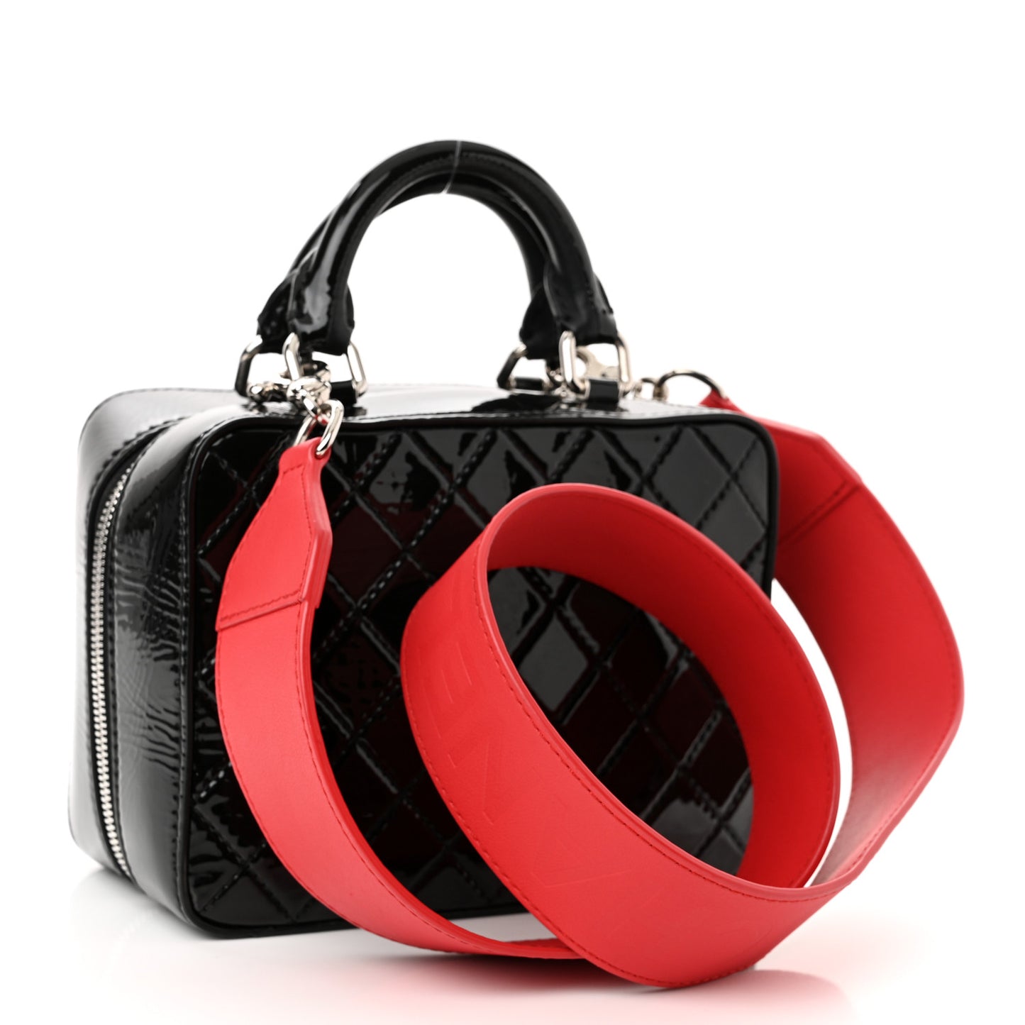 Patent Quilted Travel Kit Vanity Case Black