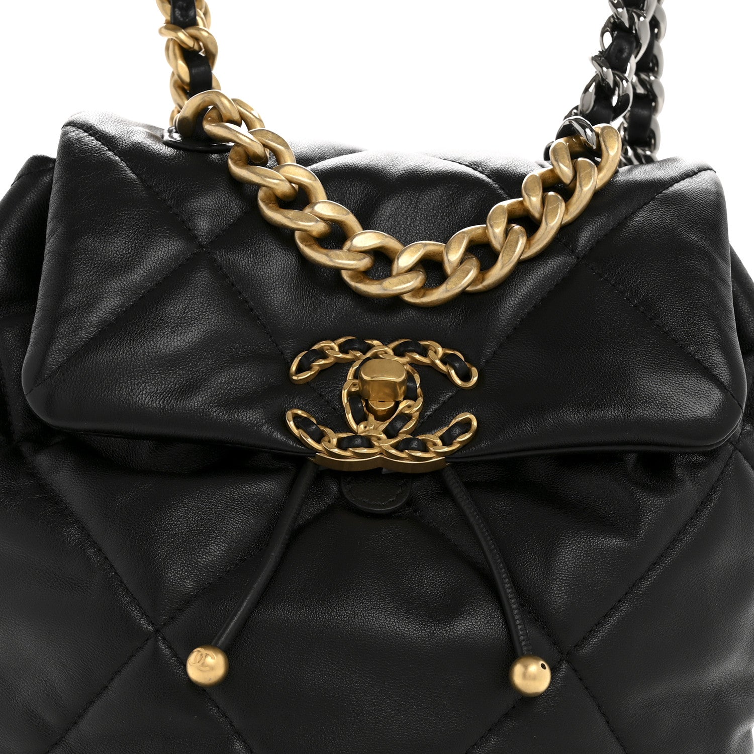 Chanel Lambskin Quilted Chanel 19 Backpack Black 8 of 12