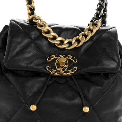 Chanel Lambskin Quilted Chanel 19 Backpack Black 8 of 12