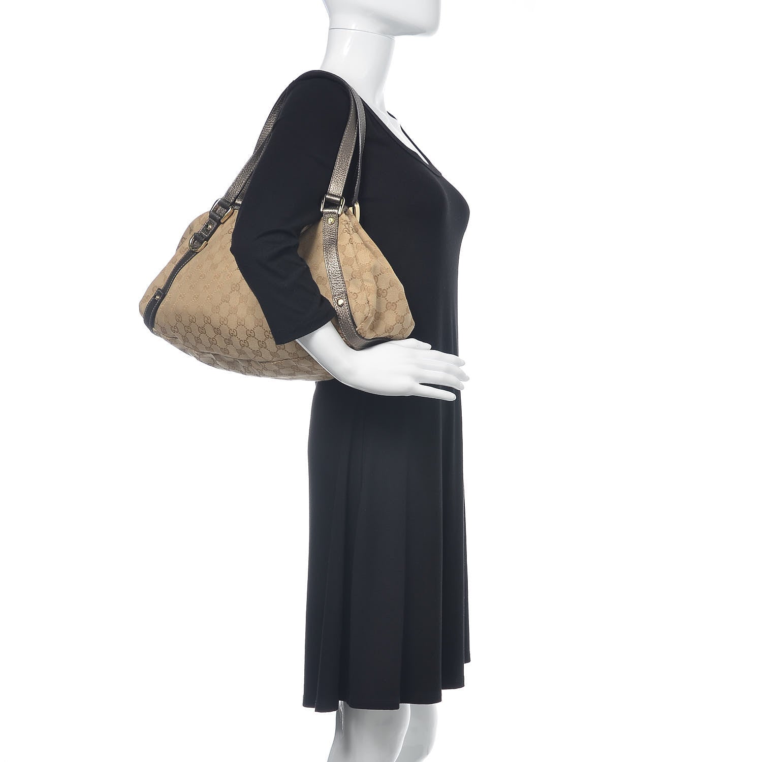Gucci Monogram Medium Abbey Shoulder Bag Pewter 2 of 15