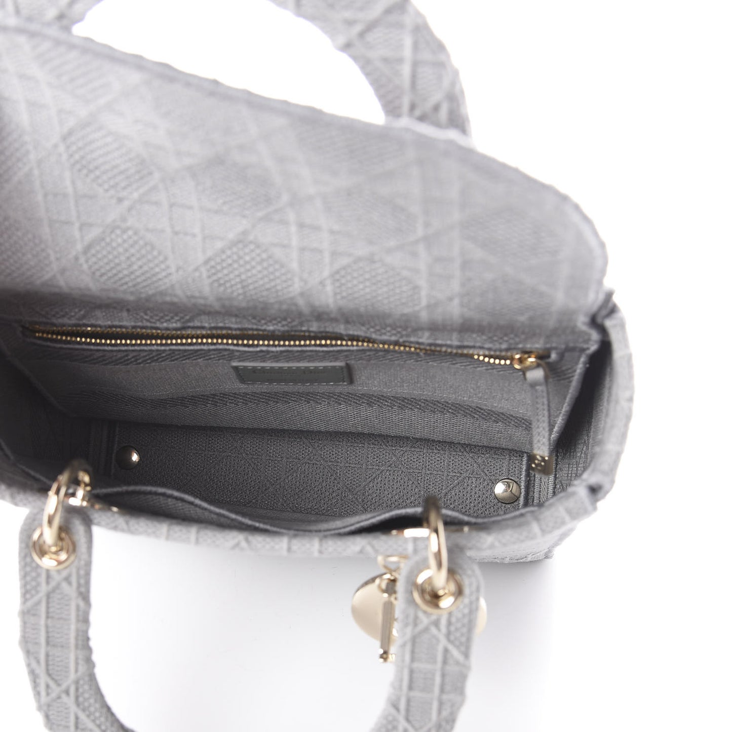 Canvas Embroidered Cannage Medium Lady D-Lite Gray