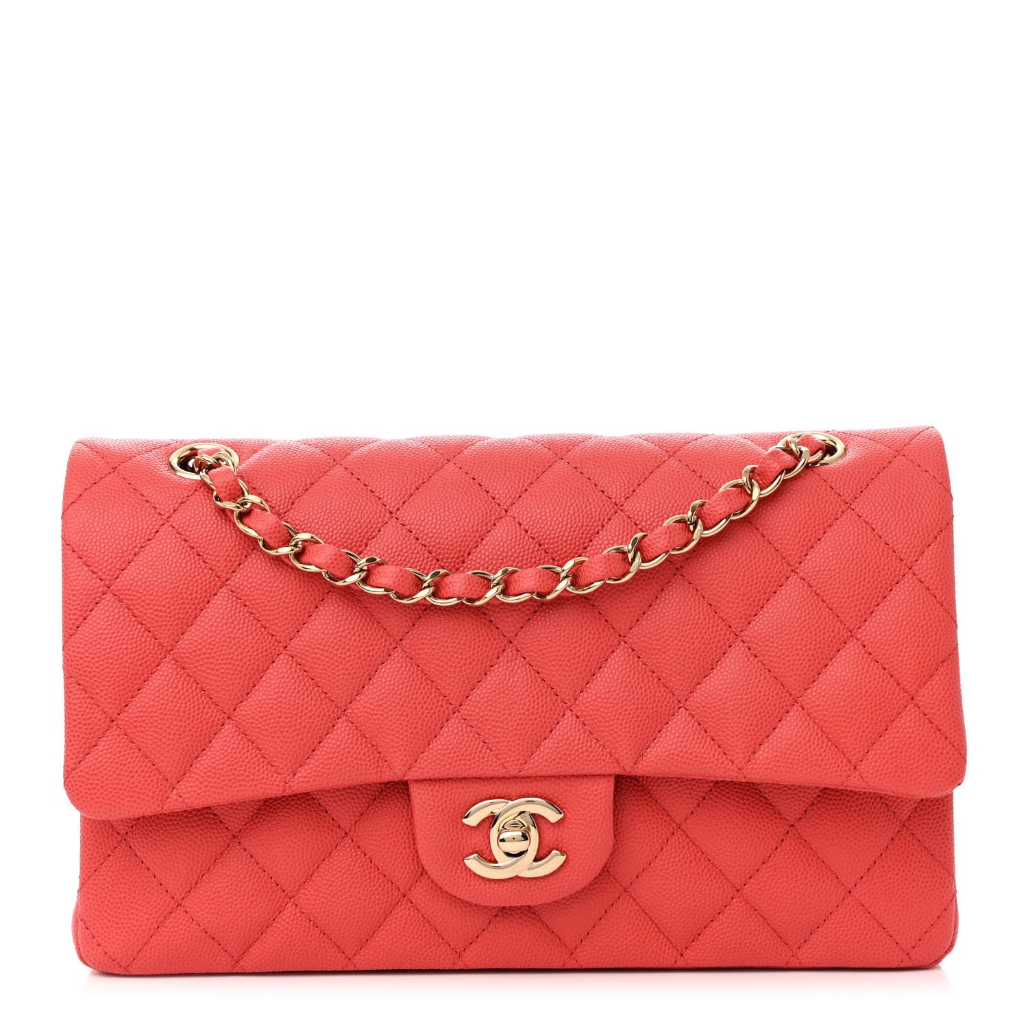 Chanel Caviar Quilted Medium Double Flap Dark Pink 1 of 10