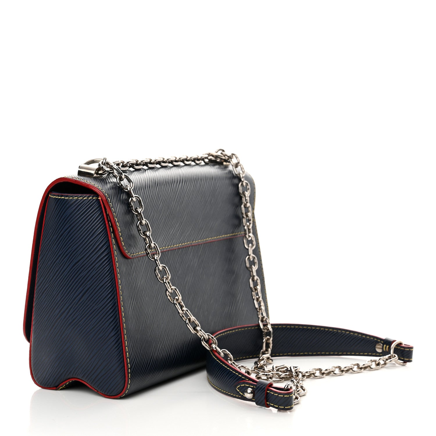 Louis Vuitton Epi Twist Shoulder Bag MM Indigo Piment 3 of 10