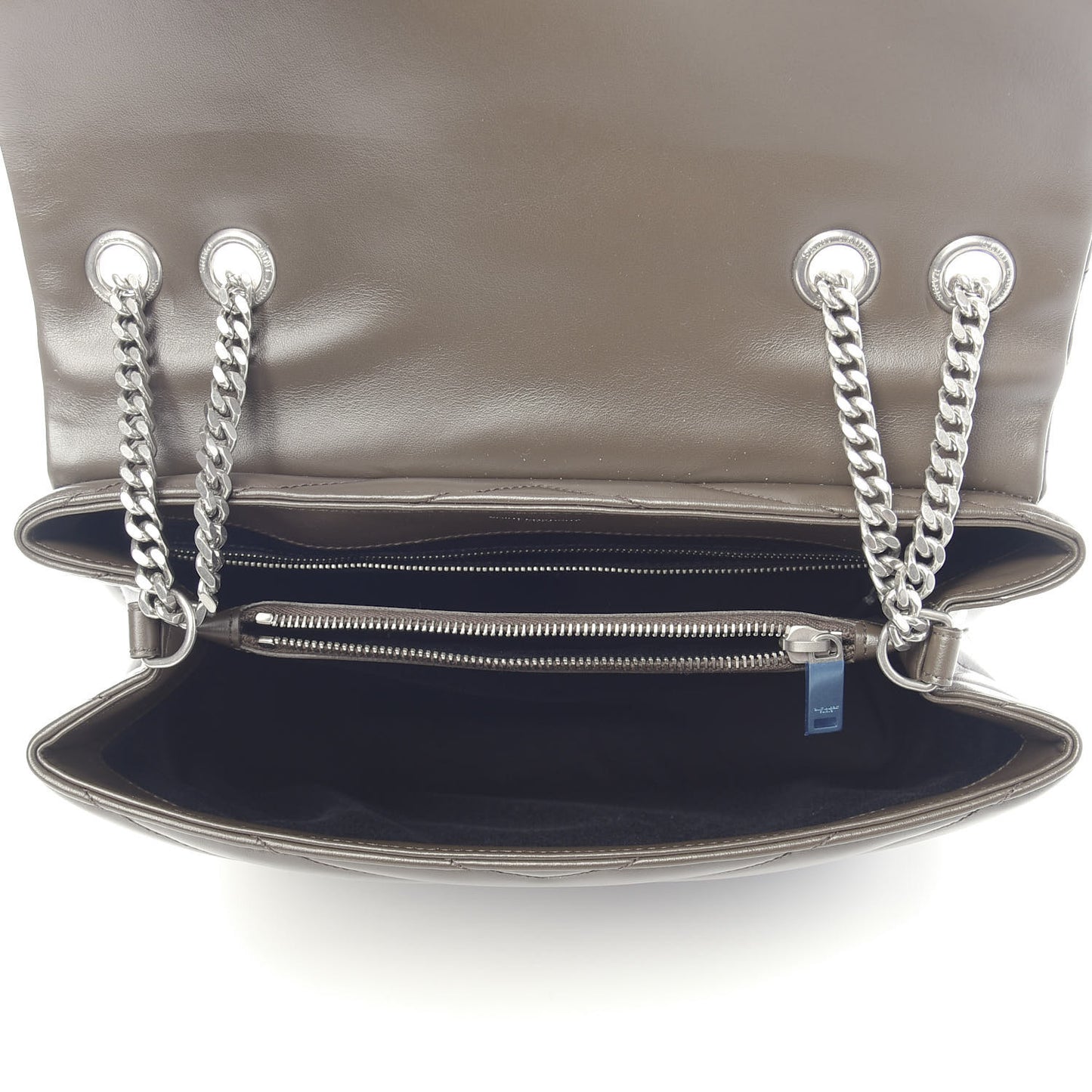 Calfskin Y Quilted Monogram Medium Loulou Chain Satchel Earth