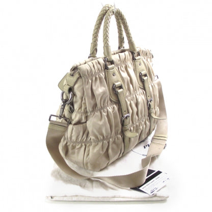 Prada Tessuto Nylon Gaufre Dressy Tote Sabbia 3 of 13