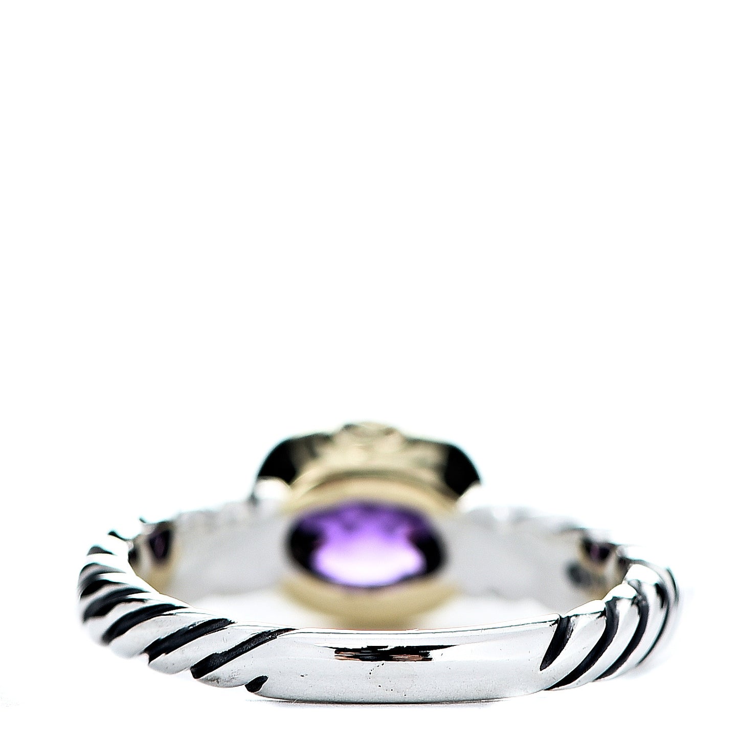 Sterling Silver 18K Yellow Gold Amethyst 8mm Noblesse Ring 54 6.75