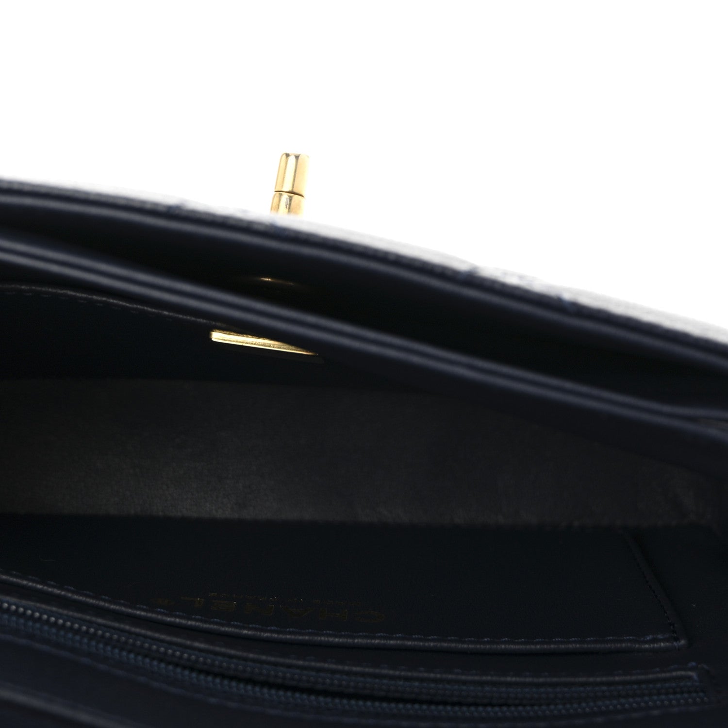 Chanel Shiny Caviar Quilted Mini Top Handle Flap Navy Blue 5 of 11