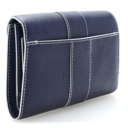 Delvaux Grained Rodeo Calfskin Brillant Compact Wallet Navy 4 of 7