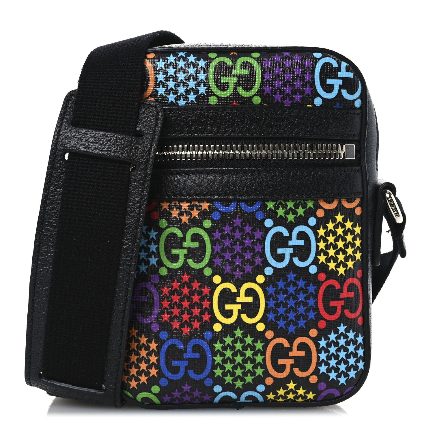 Gucci GG Supreme Monogram Psychedelic Messenger Bag Black 1 of 12