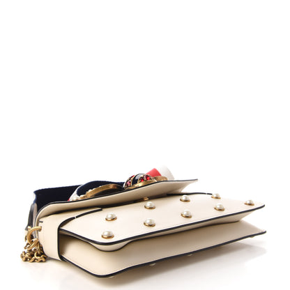 Gucci Nappa Pearl Studded Mini Queen Margaret Broadway Shoulder Bag Mystic White 4 of 10