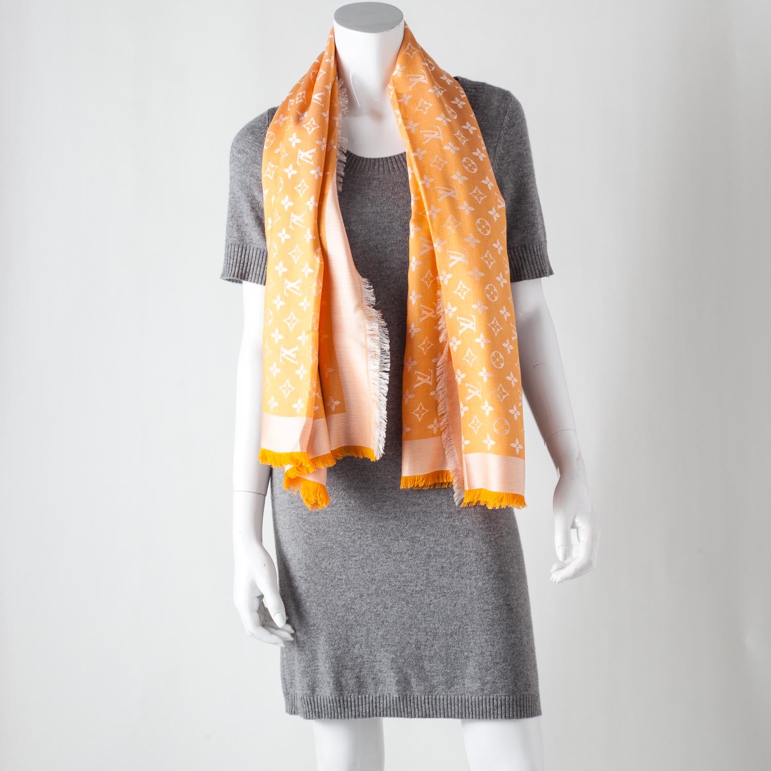 Louis Vuitton Monogram Lurex Shawl Orange 2 of 6