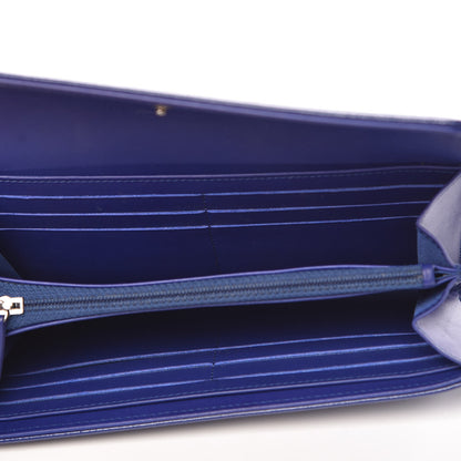 Chanel Patent Caviar Timeless CC Large Gusset Flap Wallet Blue 5 of 8