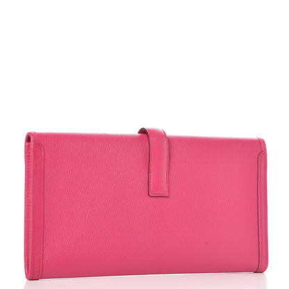 Hermes Chèvre Mysore Jige Elan 29 Clutch Rose Shocking 3 of 8