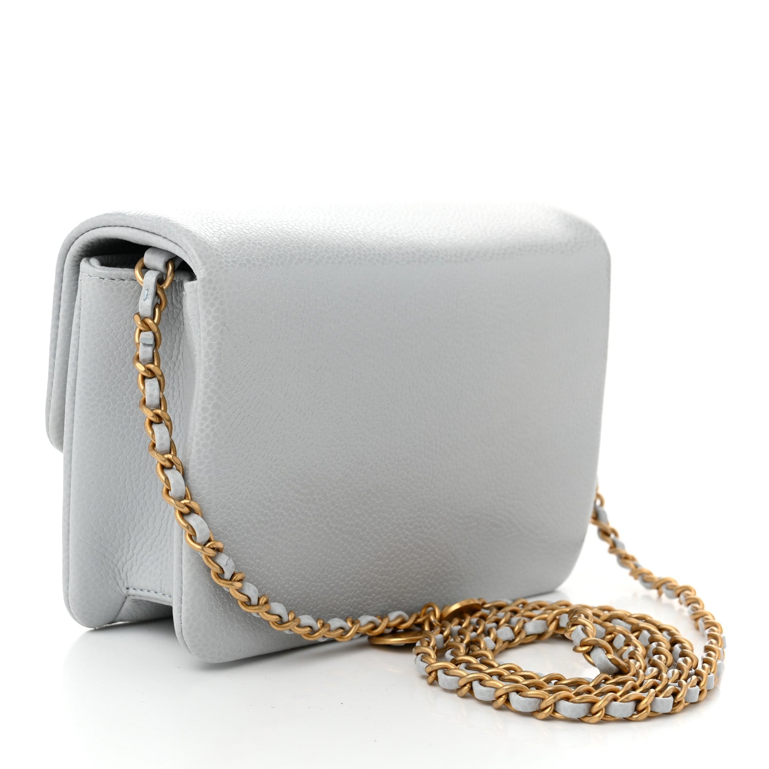 Chanel Shiny Caviar Mini Flap Bag Light Blue 3 of 10