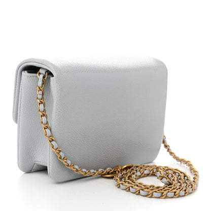 Chanel Shiny Caviar Mini Flap Bag Light Blue 3 of 10