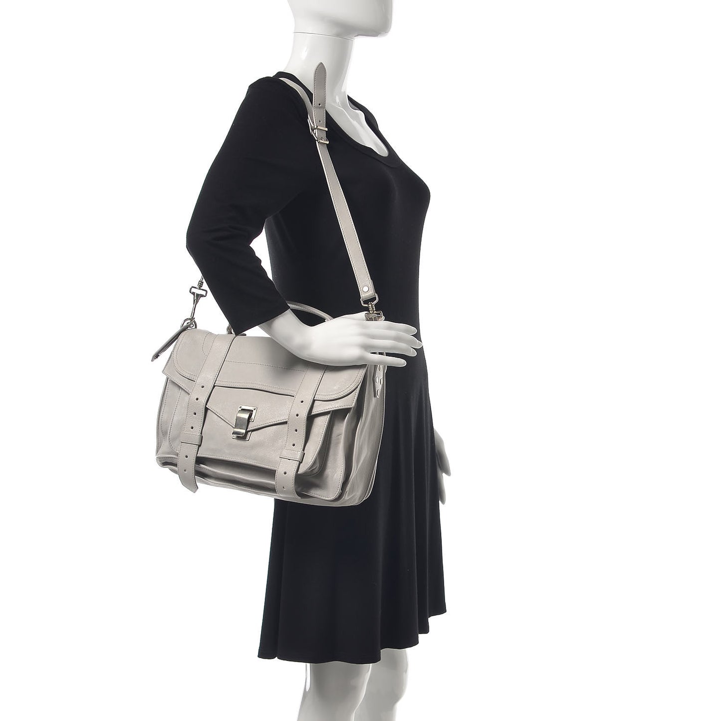 Lambskin Medium PS1 Satchel Pale Steel