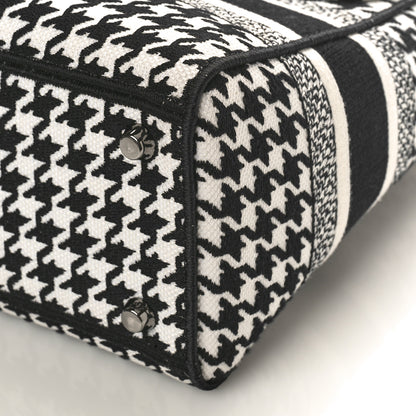 Christian Dior Canvas Houndstooth Embroidered Medium Lady D-Lite Black White 8 of 8