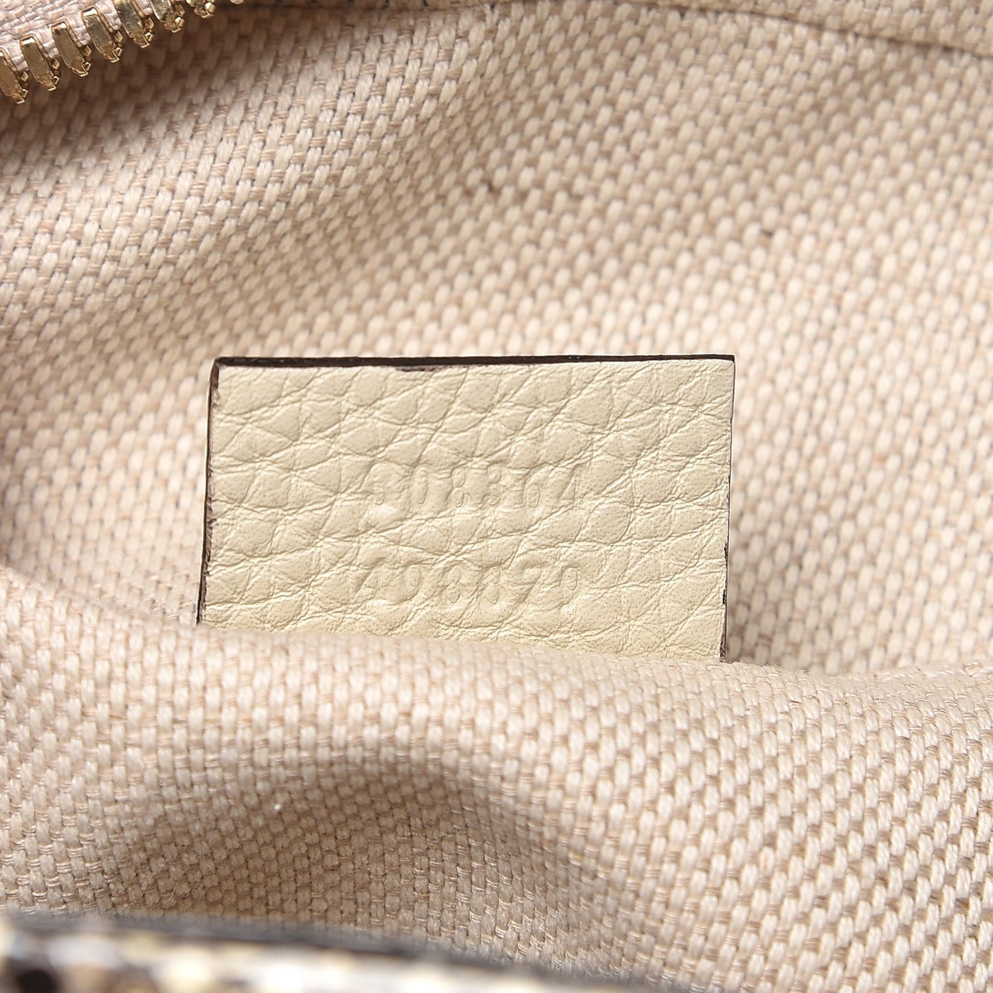Python Small Soho Disco Bag Off White Nut Brown Beige