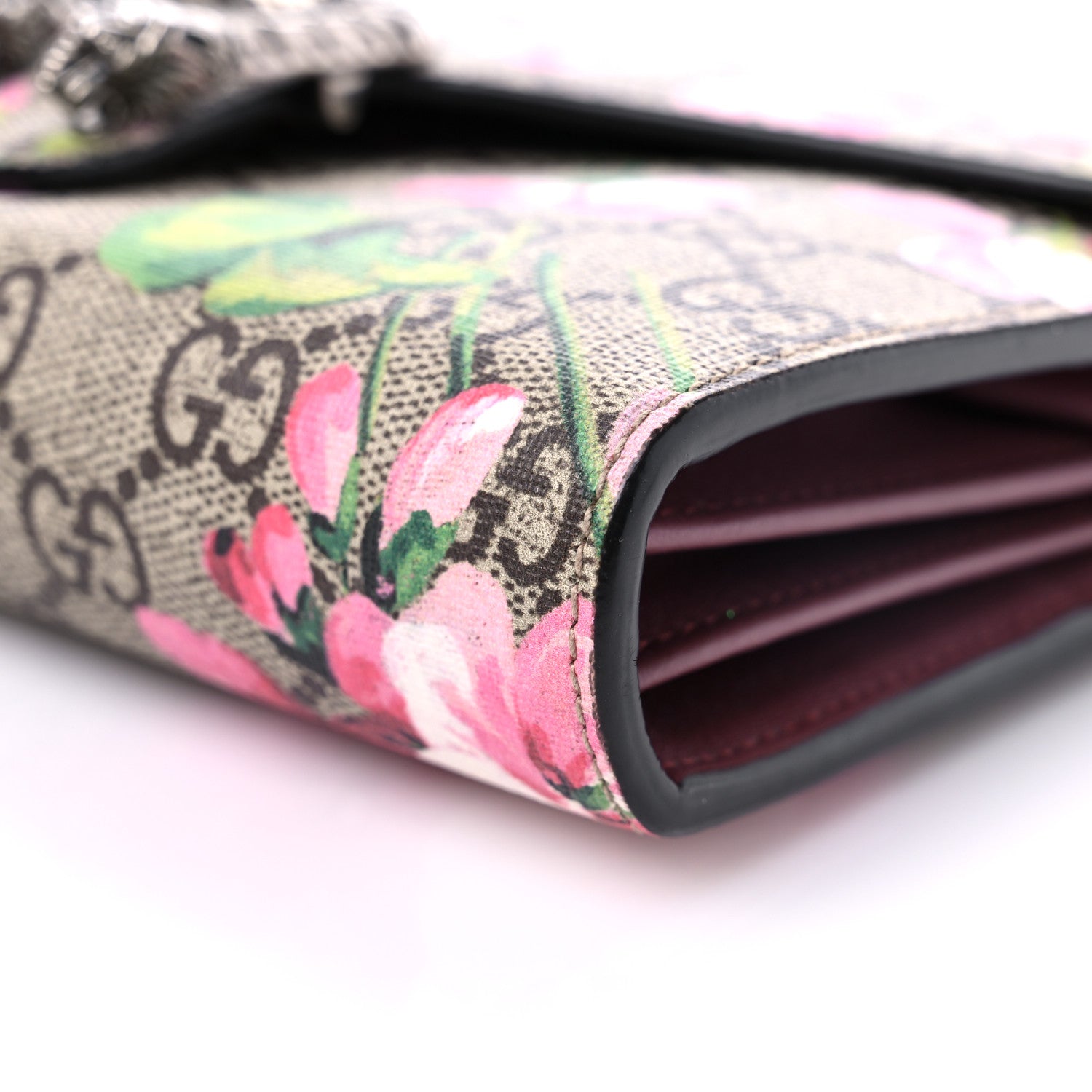 Gucci GG Supreme Monogram Blooms Mini Dionysus Chain Wallet Beige Multicolor Dry Rose 9 of 10