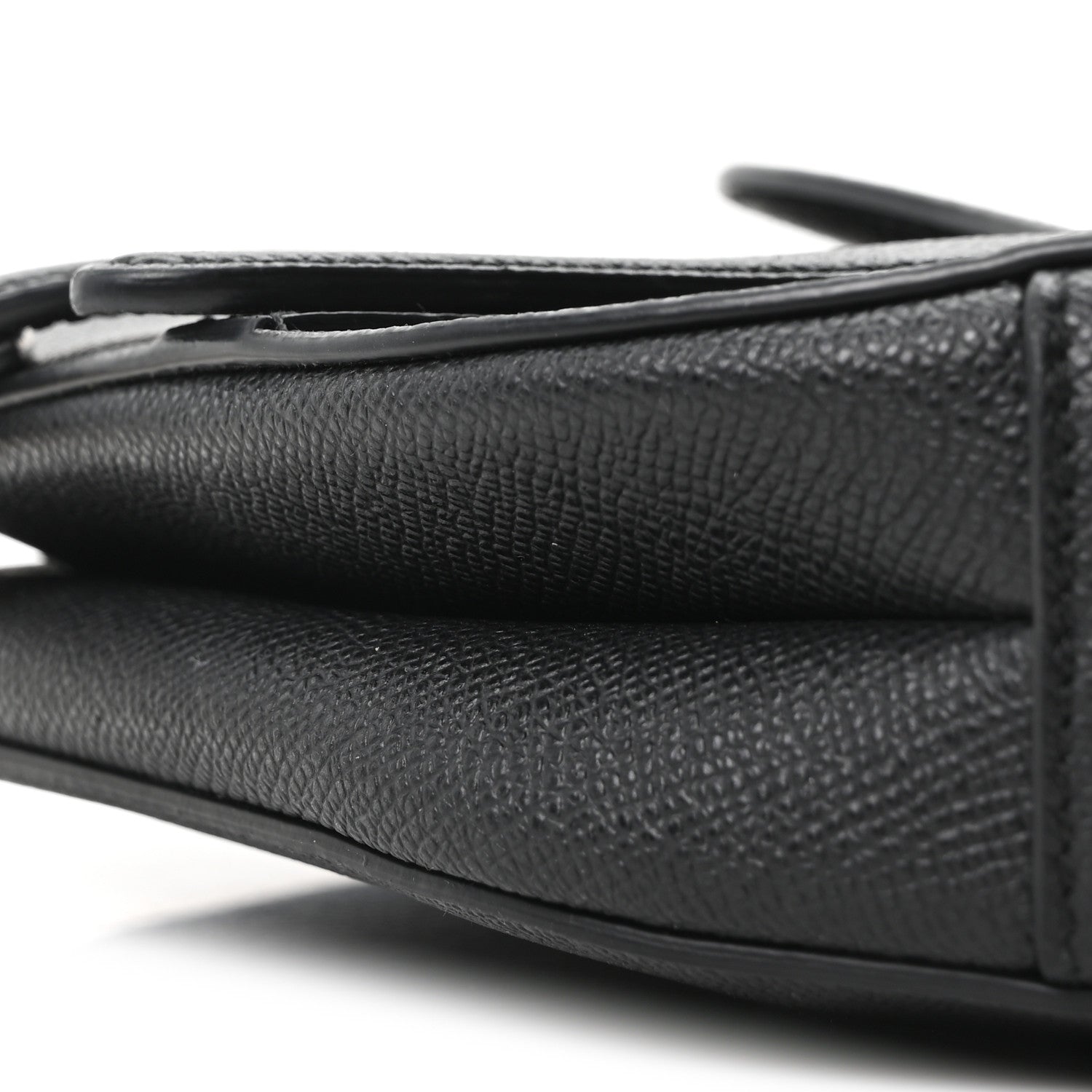 Christian Dior Grained Calfskin Mini Saddle Bag With Strap Black 10 of 10