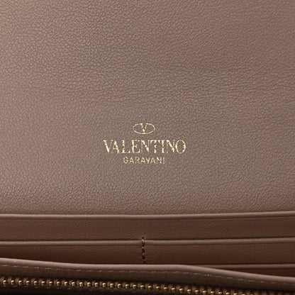 Valentino Garavani Calfskin Rockstud Wristlet Travel Wallet Poudre 7 of 9