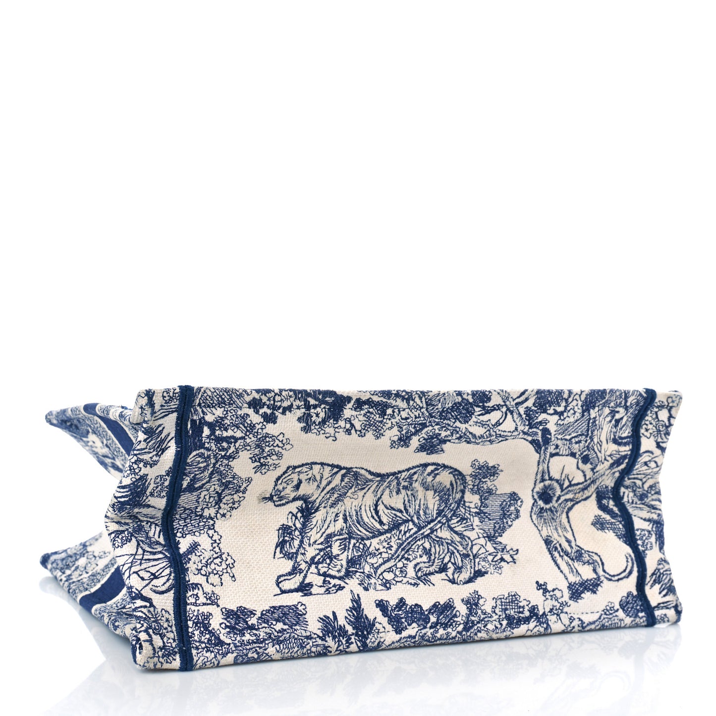 Canvas Embroidered Medium Dioriviera Toile De Jouy Book Tote Blue