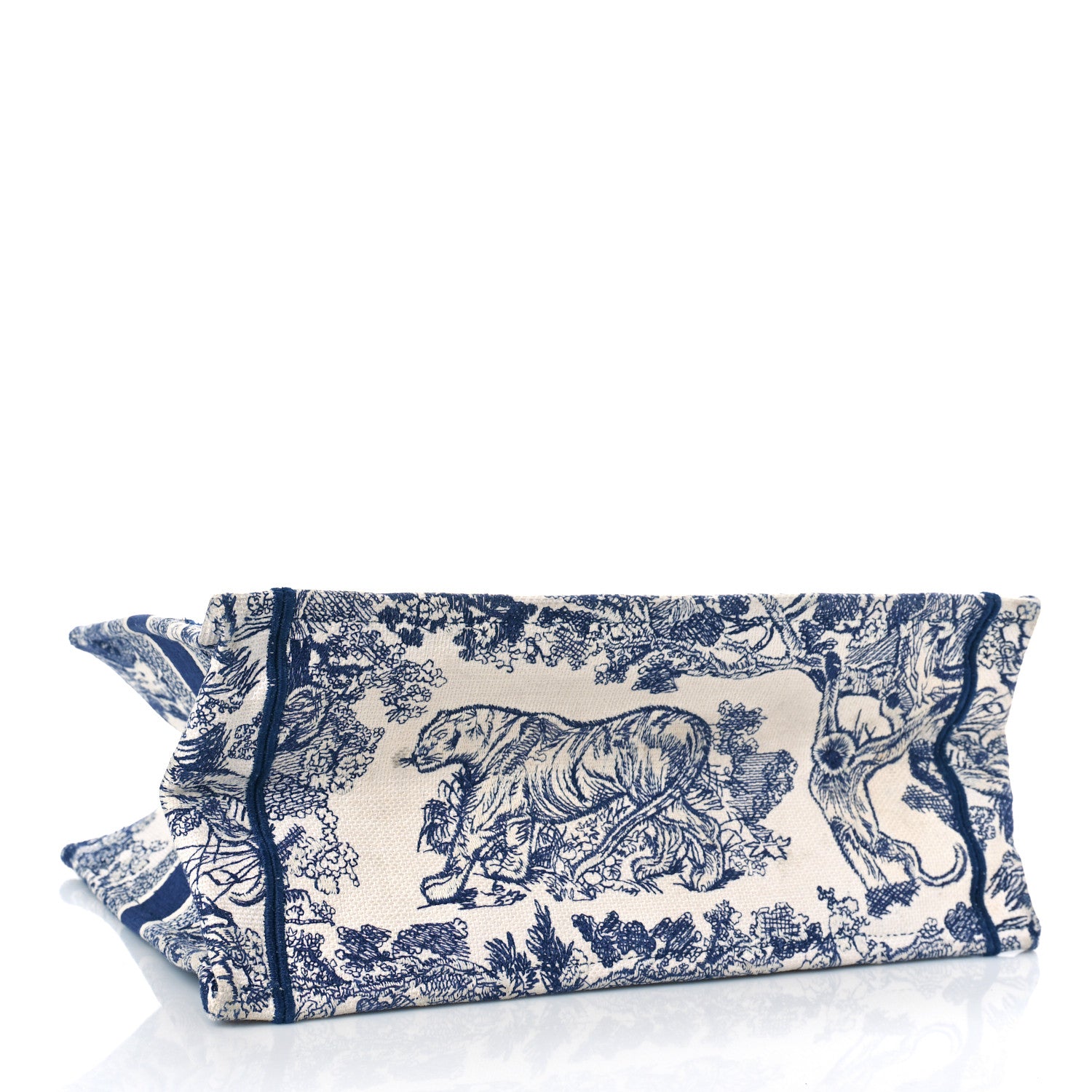 Christian Dior Canvas Embroidered Medium Dioriviera Toile De Jouy Book Tote Blue 4 of 9