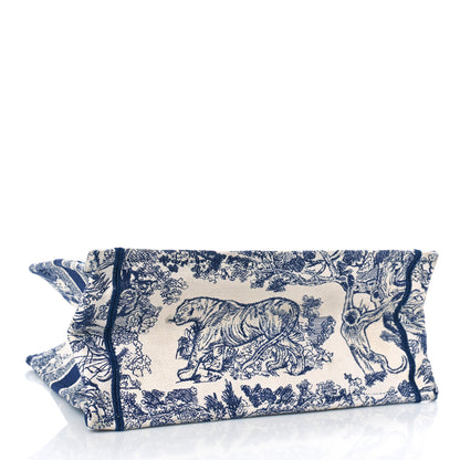 Christian Dior Canvas Embroidered Medium Dioriviera Toile De Jouy Book Tote Blue 4 of 9