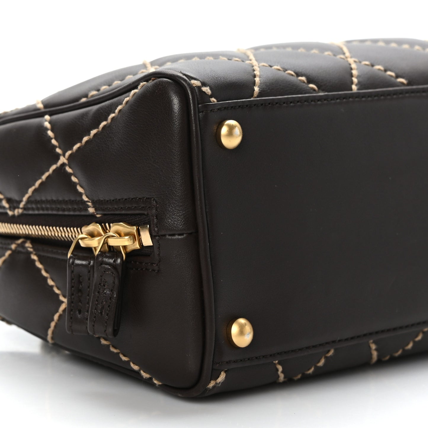 Calfskin Wild Stitch Chain Bag Brown
