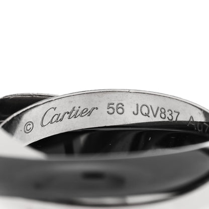 Cartier 18K White Gold Black Ceramic Trinity Ring 56 7.5 4 of 4