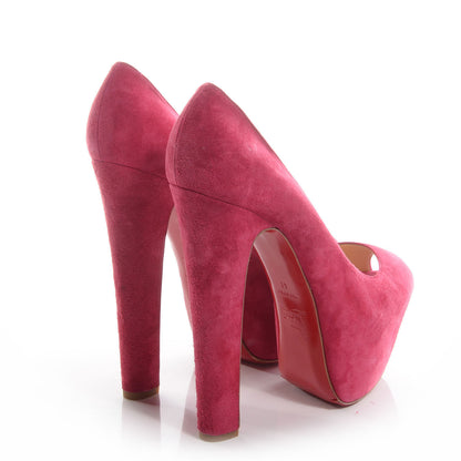 Christian Louboutin Suede Shameless 160 Peep Toe Heels 41 Pivoine 5 of 7