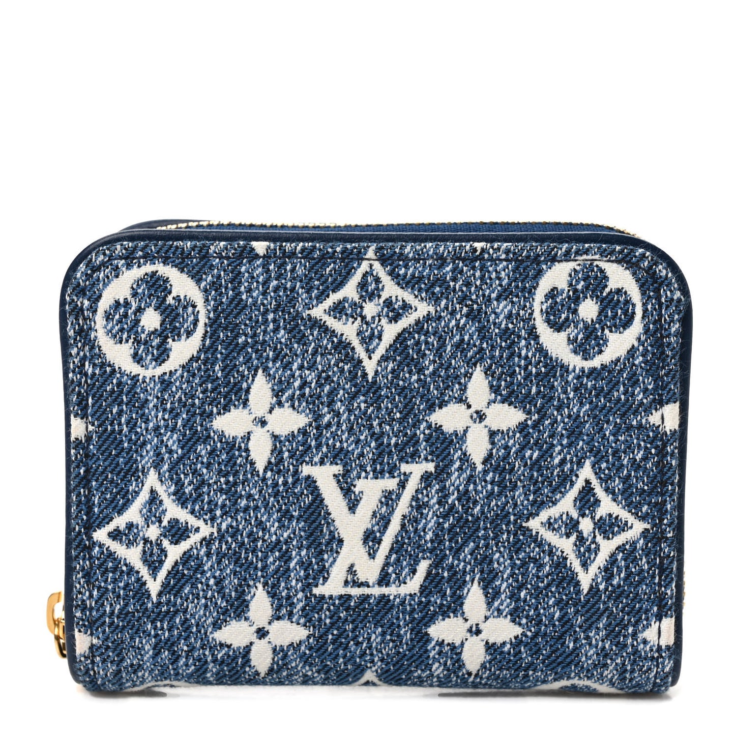 Denim Monogram Jacquard Zippy Coin Purse Bleu