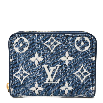 Louis Vuitton Denim Monogram Jacquard Zippy Coin Purse Bleu 1 of 6
