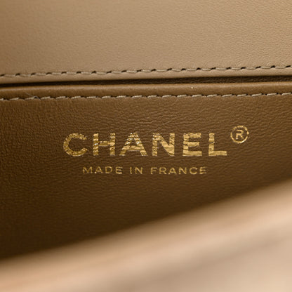 Chanel Velvet Quilted Small Boy Messenger Bag Beige 6 of 10