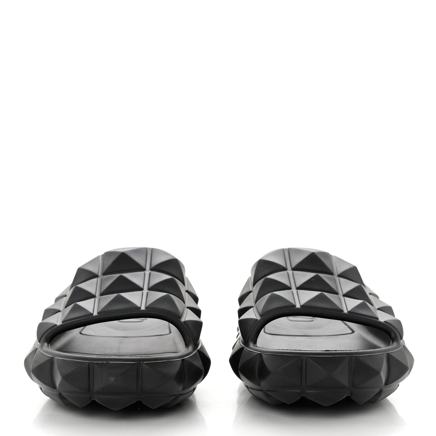 Rubber Roman Stud Turtle Slide Sandals 38 Black