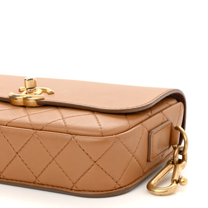 Chanel Calfskin Quilted Multi Pouching Flap And Coin Purse Beige 11 of 12