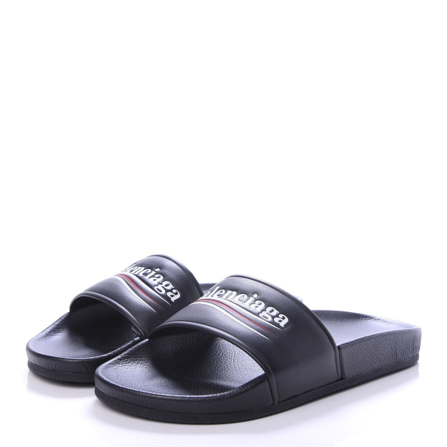 Nappa Political Campaign Logo Womens Pool Slide Sandals 38 Black White Vermillon